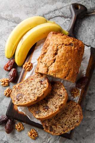High Fiber Banana Date Walnut Bread for First Trimester (Great for Digestion!)