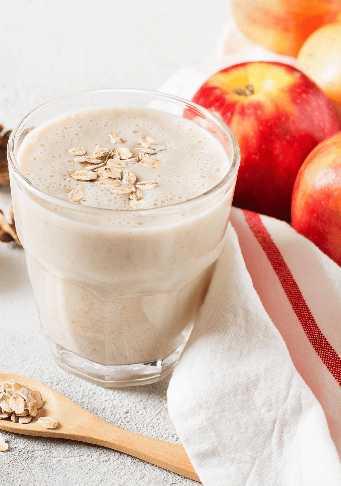 Dairy-Free Cinnamon Apple Oat Smoothie for First Trimester Morning Sickness