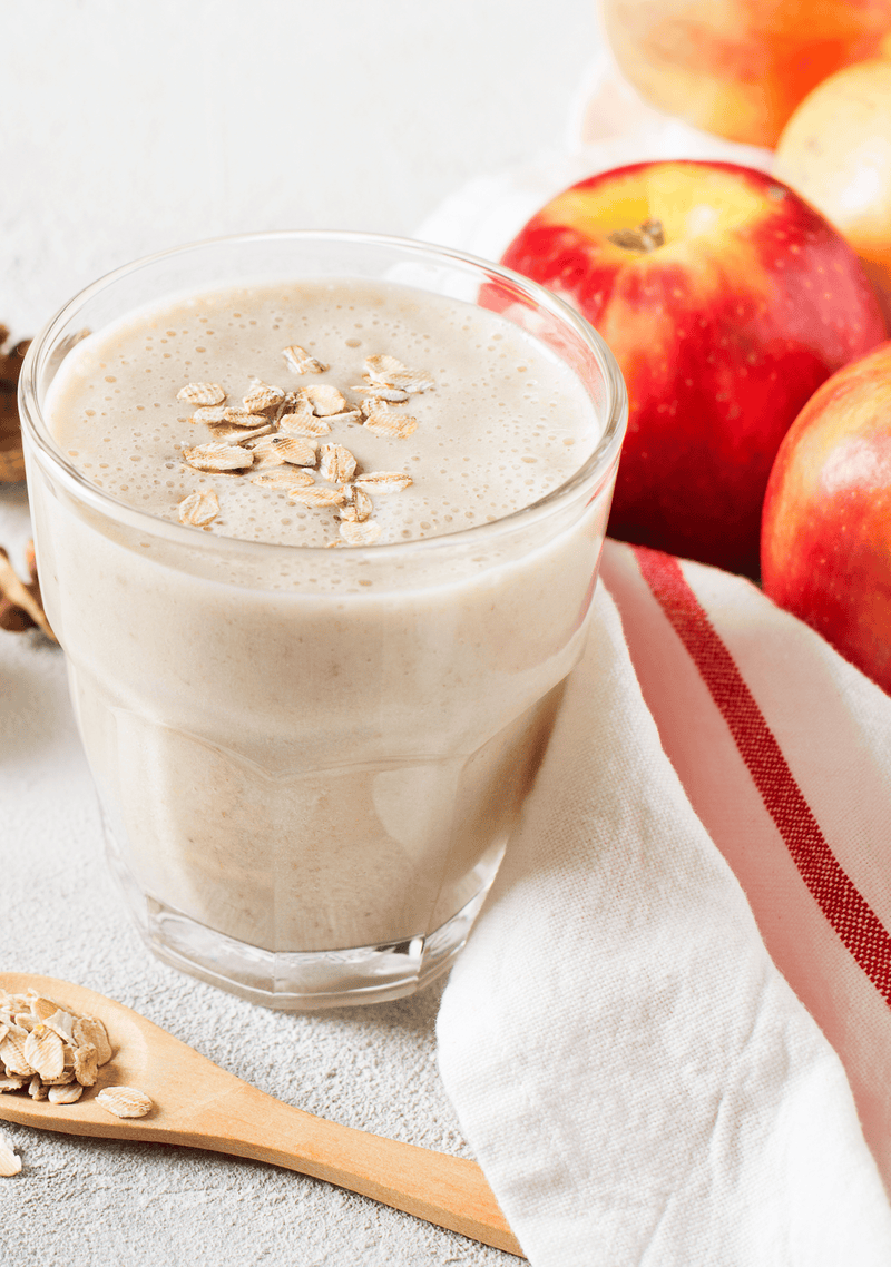 Dairy-Free Cinnamon Apple Oat Smoothie for First Trimester Morning Sickness