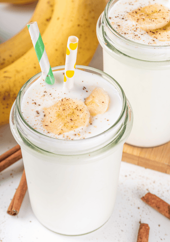 Dairy-Free Cinnamon Banana Smoothie for First Trimester Morning Sickness