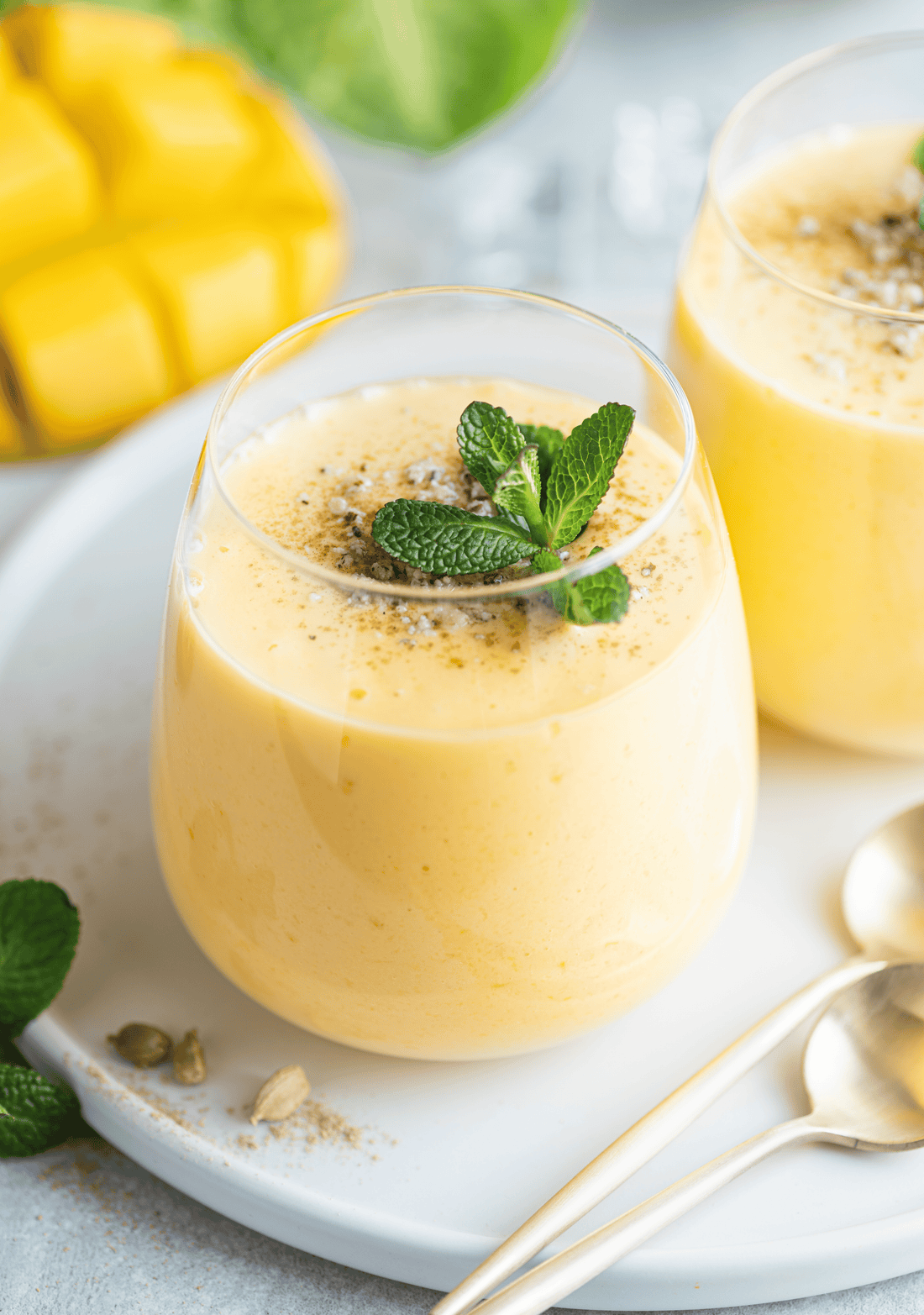 Dairy-Free Mango Banana Lime Smoothie for First Trimester Nausea