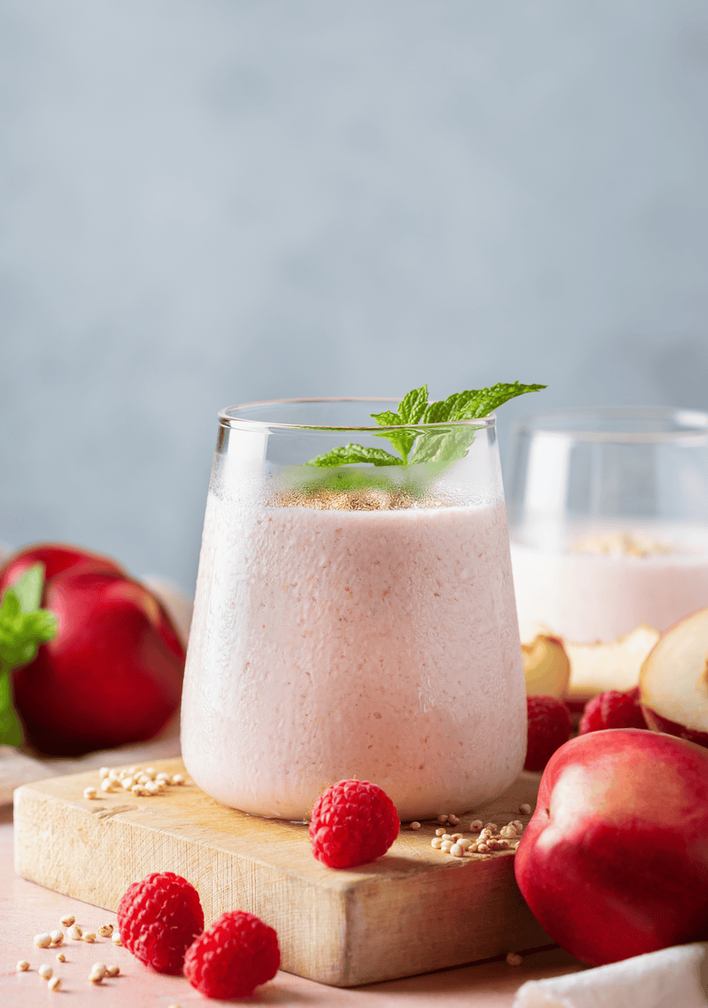 Dairy-Free Raspberry Nectarine Smoothie for First Trimester Constipation