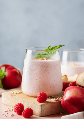 Dairy-Free Raspberry Nectarine Smoothie for First Trimester Constipation