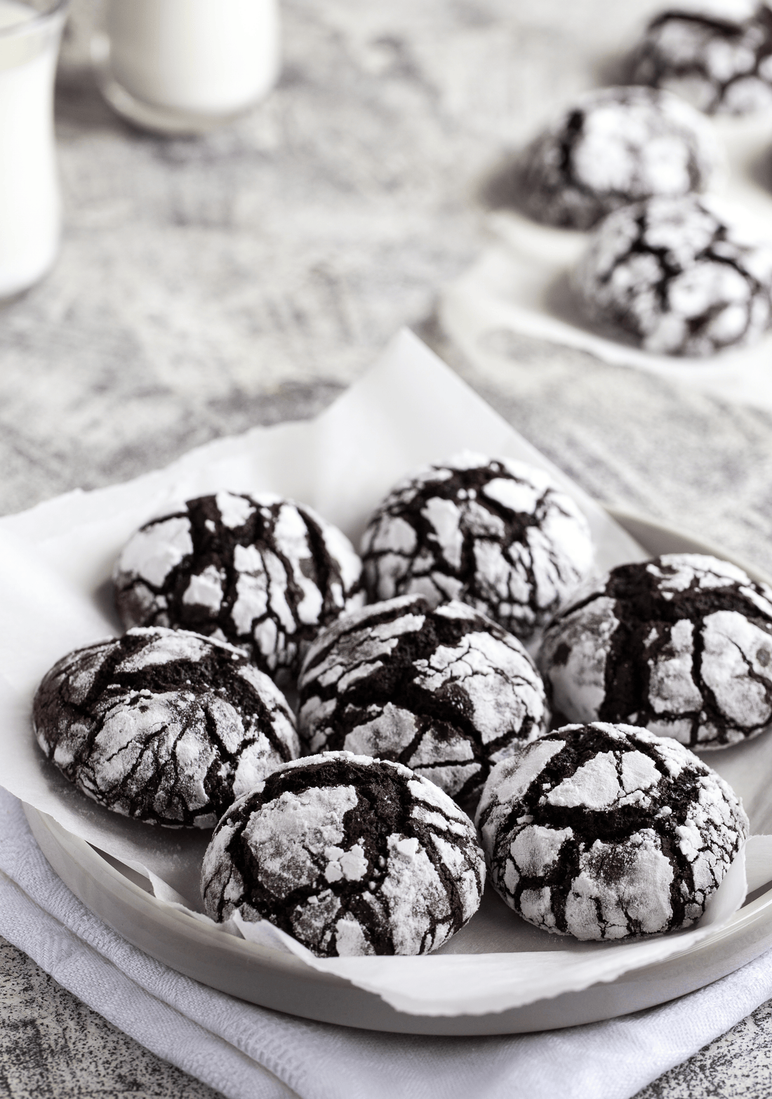Dairy-Free Hot Chocolate Crinkle Cookies for First Trimester Cravings