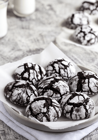 Dairy-Free Hot Chocolate Crinkle Cookies for First Trimester Cravings