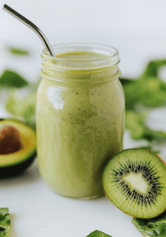 Dairy-Free Kiwi Avocado Spinach Smoothie for First Trimester Nausea