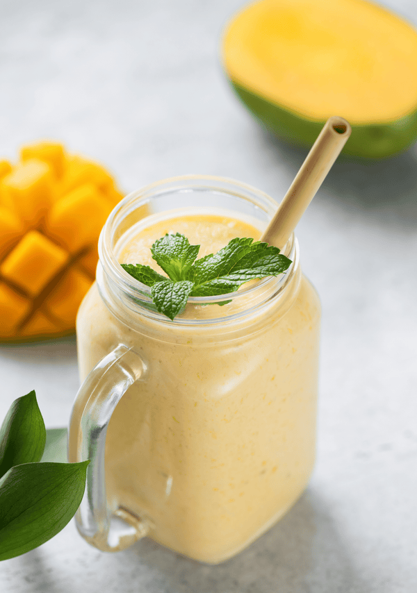 Dairy-Free Banana Mango Smoothie for First Trimester Nausea Relief