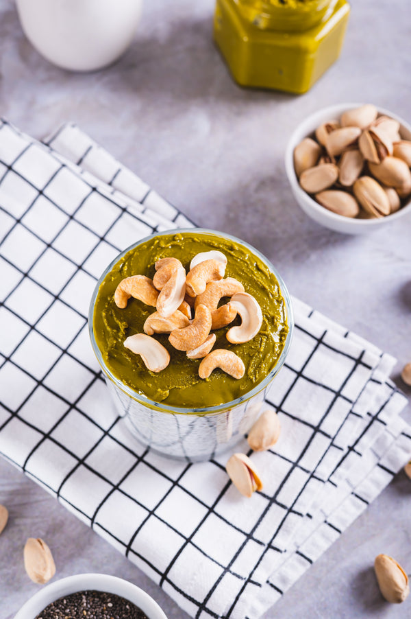 Morning Sickness Pistachio Overnight Chia Pudding for First Trimester (Great for Constipation Relief!!)