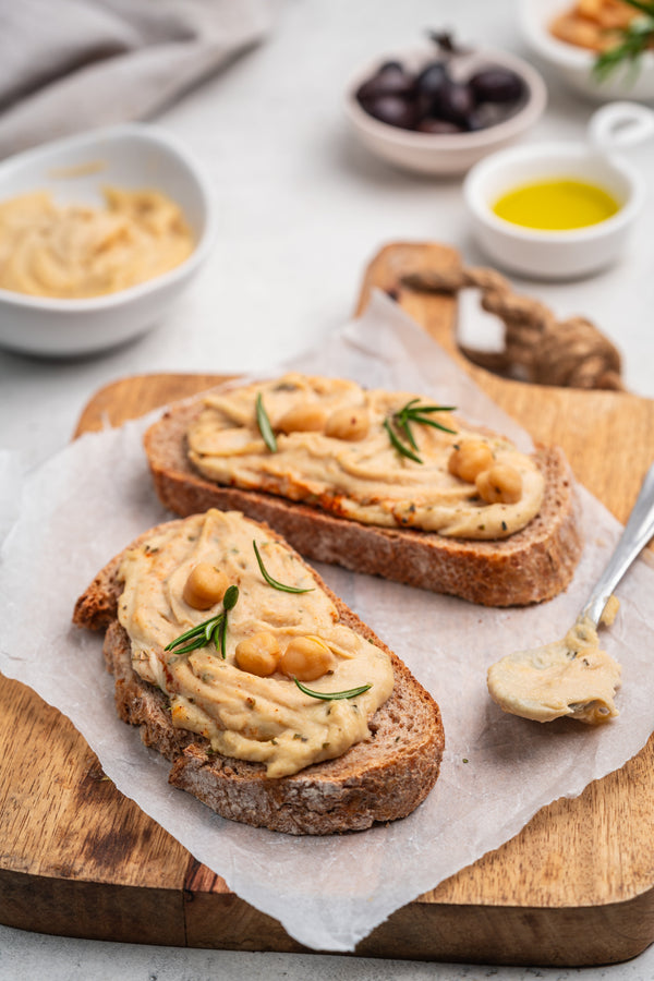 High-Protein Hummus Toast for First Trimester Morning Sickness