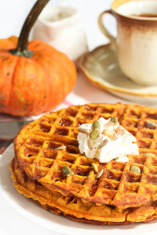 Fluffy, Pregnancy-Friendly Pumpkin Spice Waffles (From Scratch!)